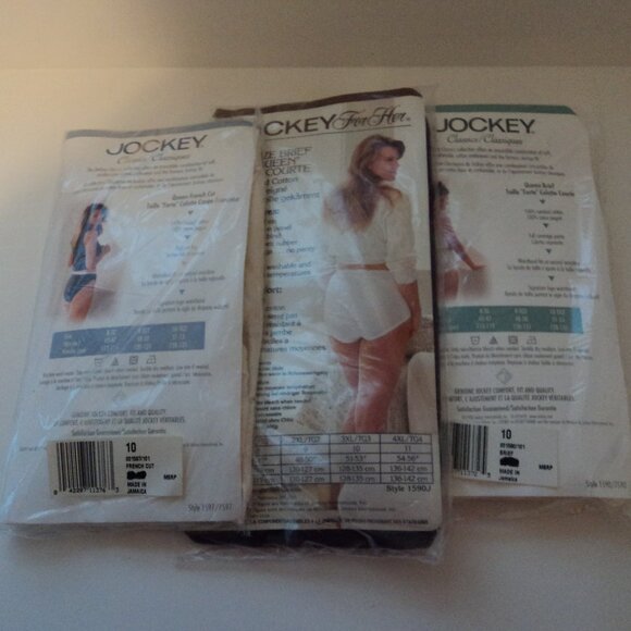 New 3 pks Jockey Women's Size 10 Underwear Panties Brief French Cut Cotton - Picture 2 of 4